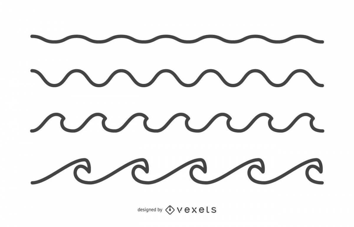 Glowing waves coloring book for kids