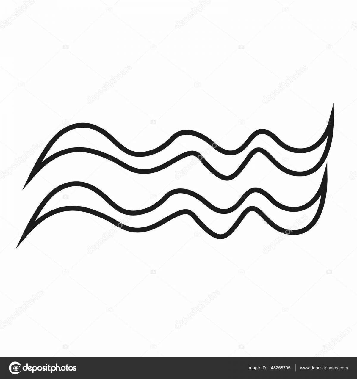 Раскраска «сверкающие волны» для детей