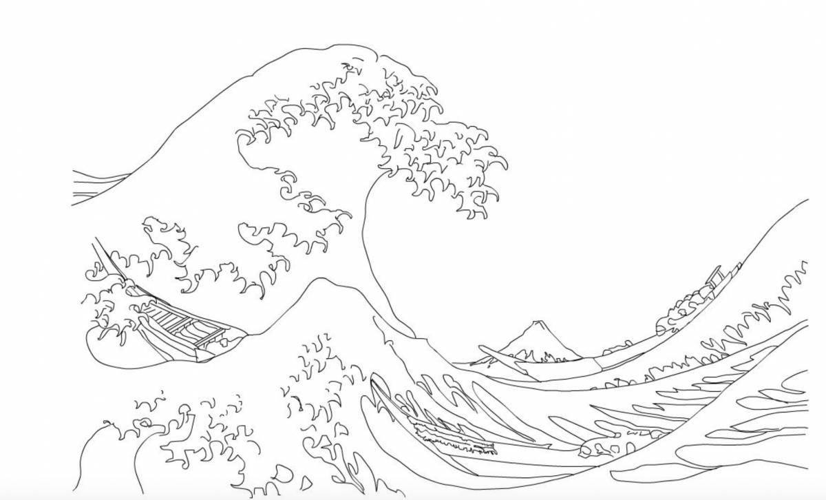 Раскраска ослепительные волны для детей