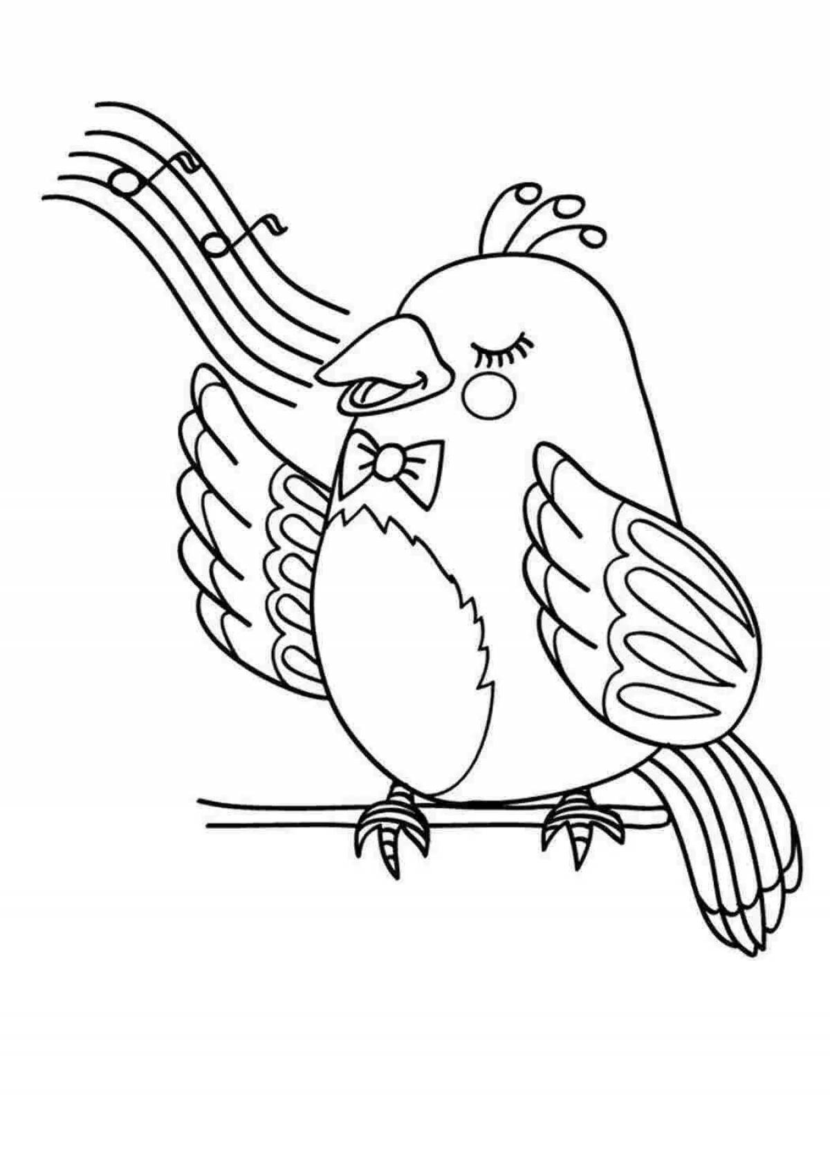 Fancy nightingale coloring book for kids