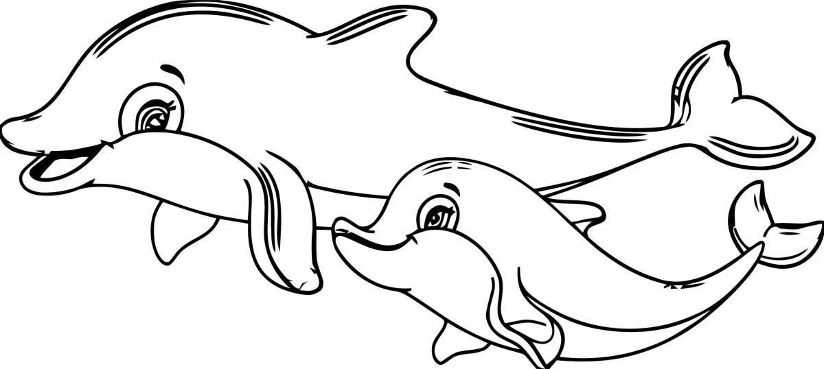 Увлекательная раскраска дельфинов для детей