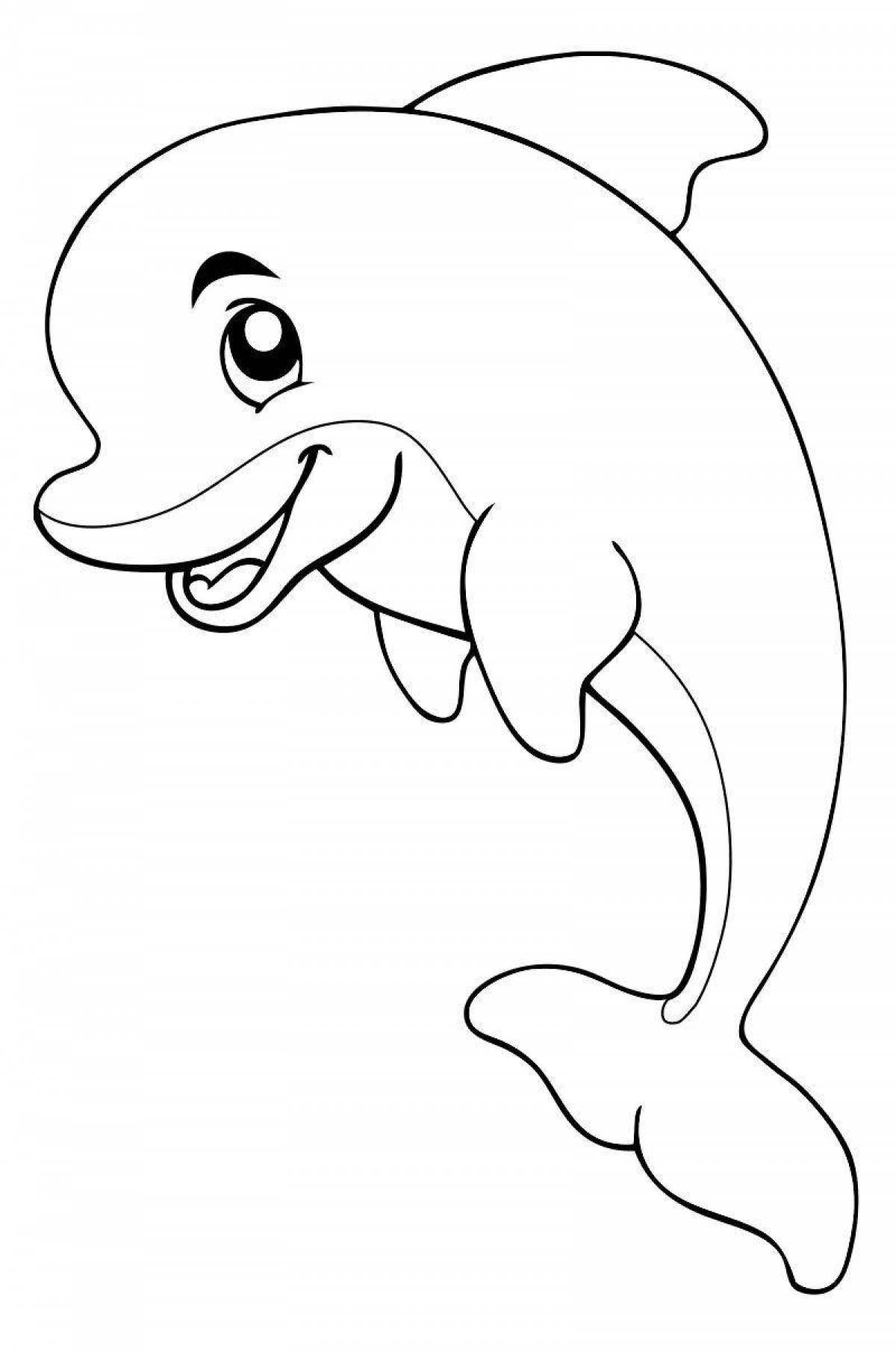 Great dolphin coloring book for kids