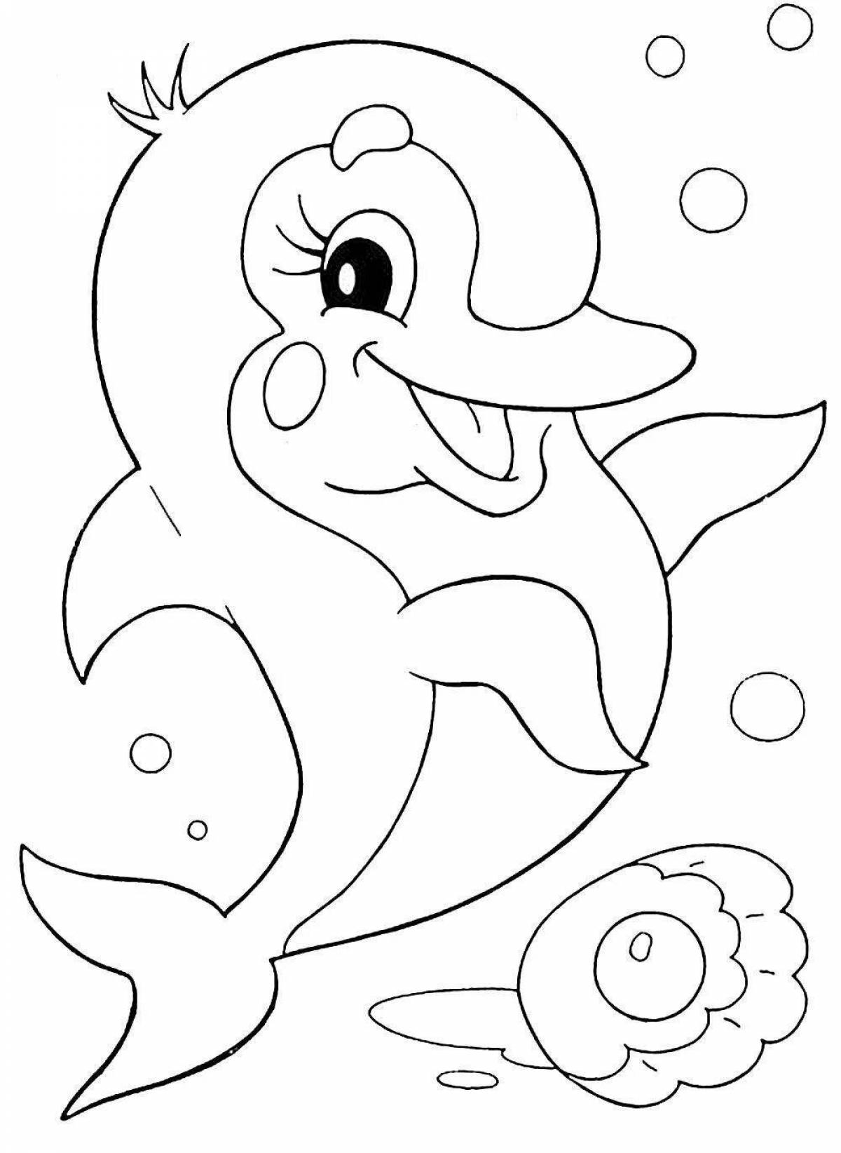 Amazing dolphin coloring pages for kids