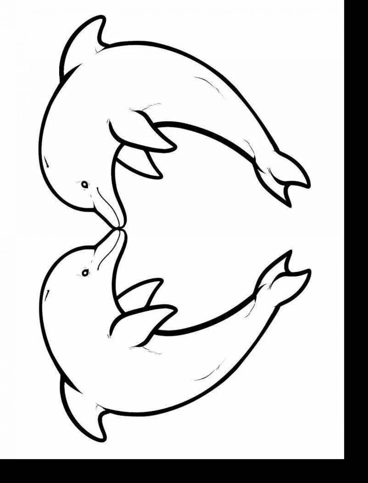 Animated dolphin coloring pages for kids