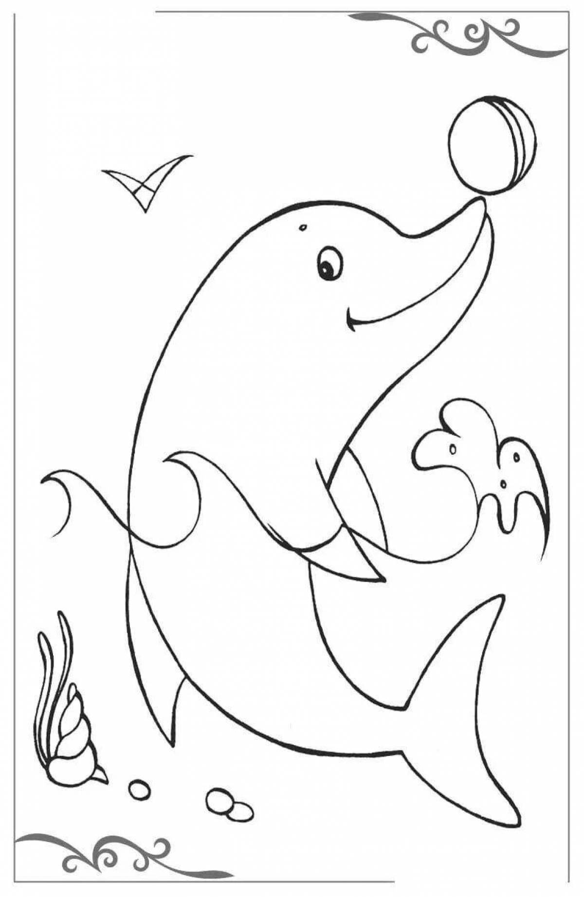 Rampant dolphin coloring pages for kids
