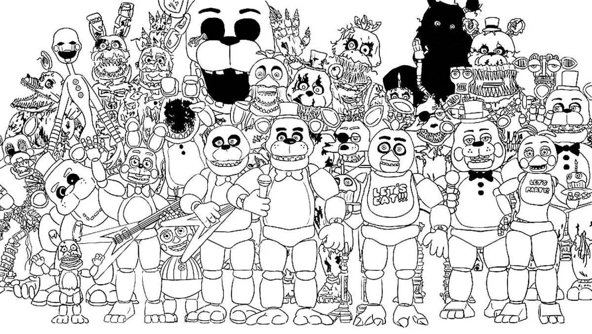 Funny freddy coloring pages for kids