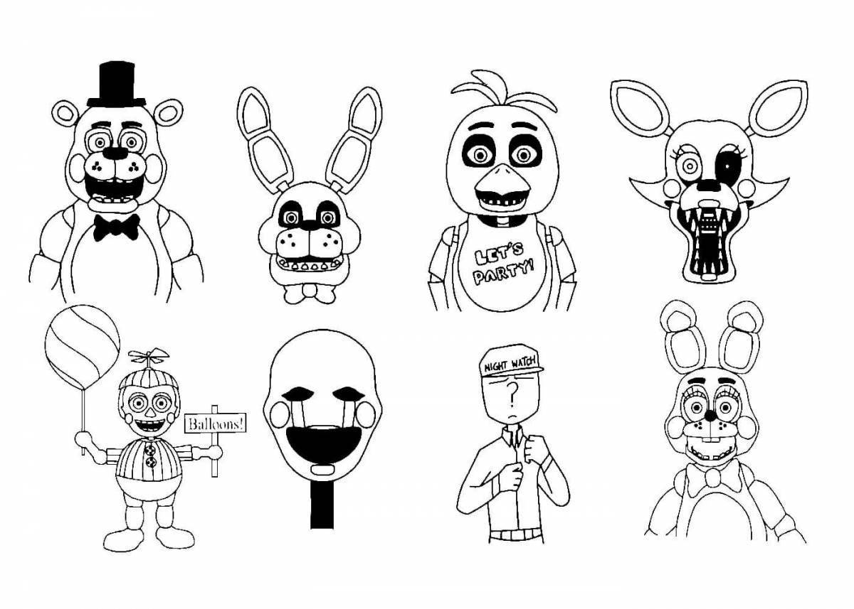 Coloring freddy adorable for kids
