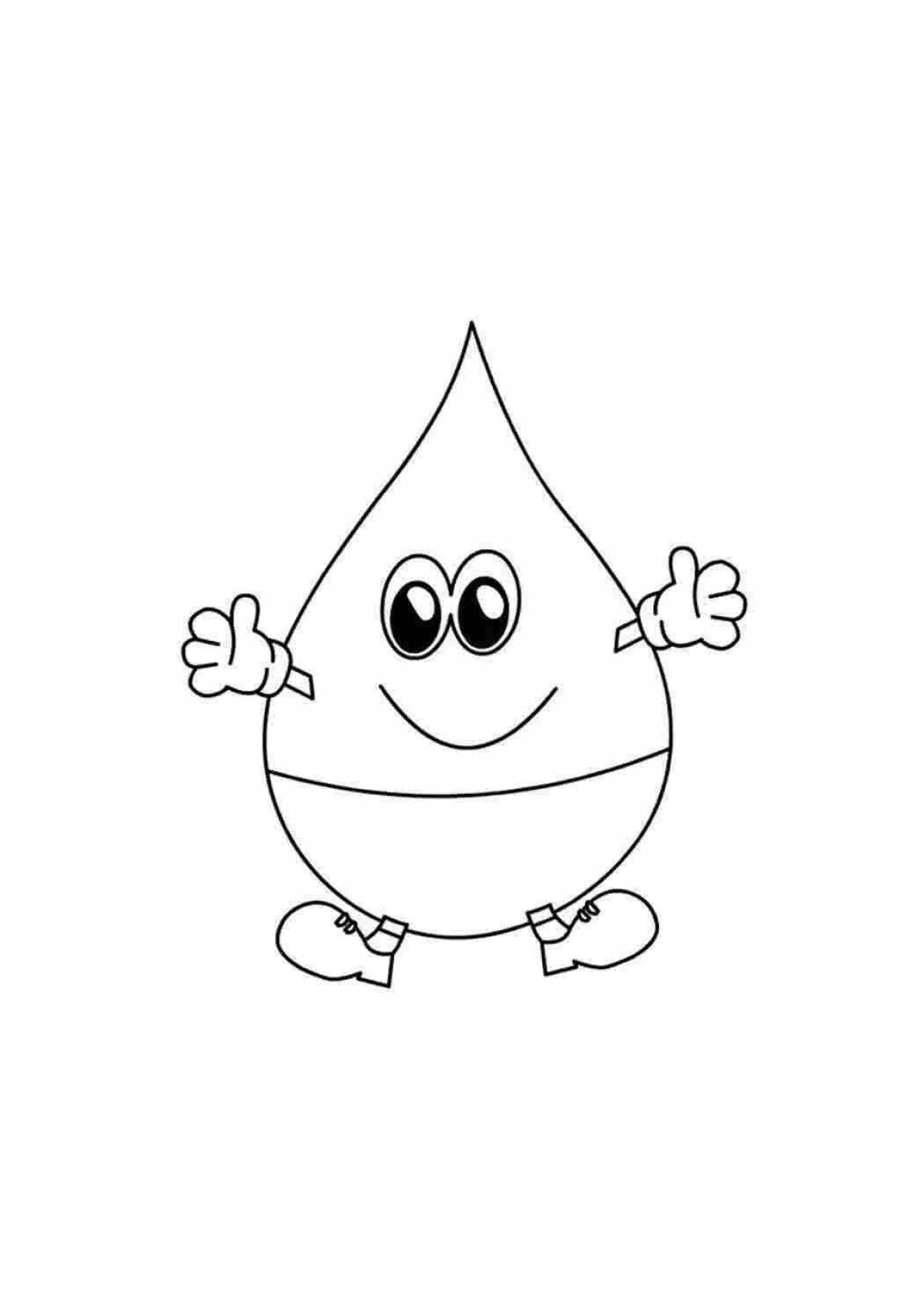 Refreshing water drop coloring page for kids