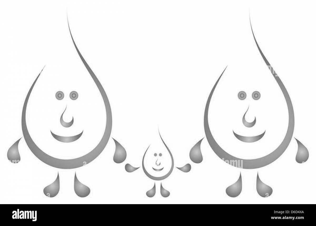 Раскраска Блестящая капля воды раскраска для детей