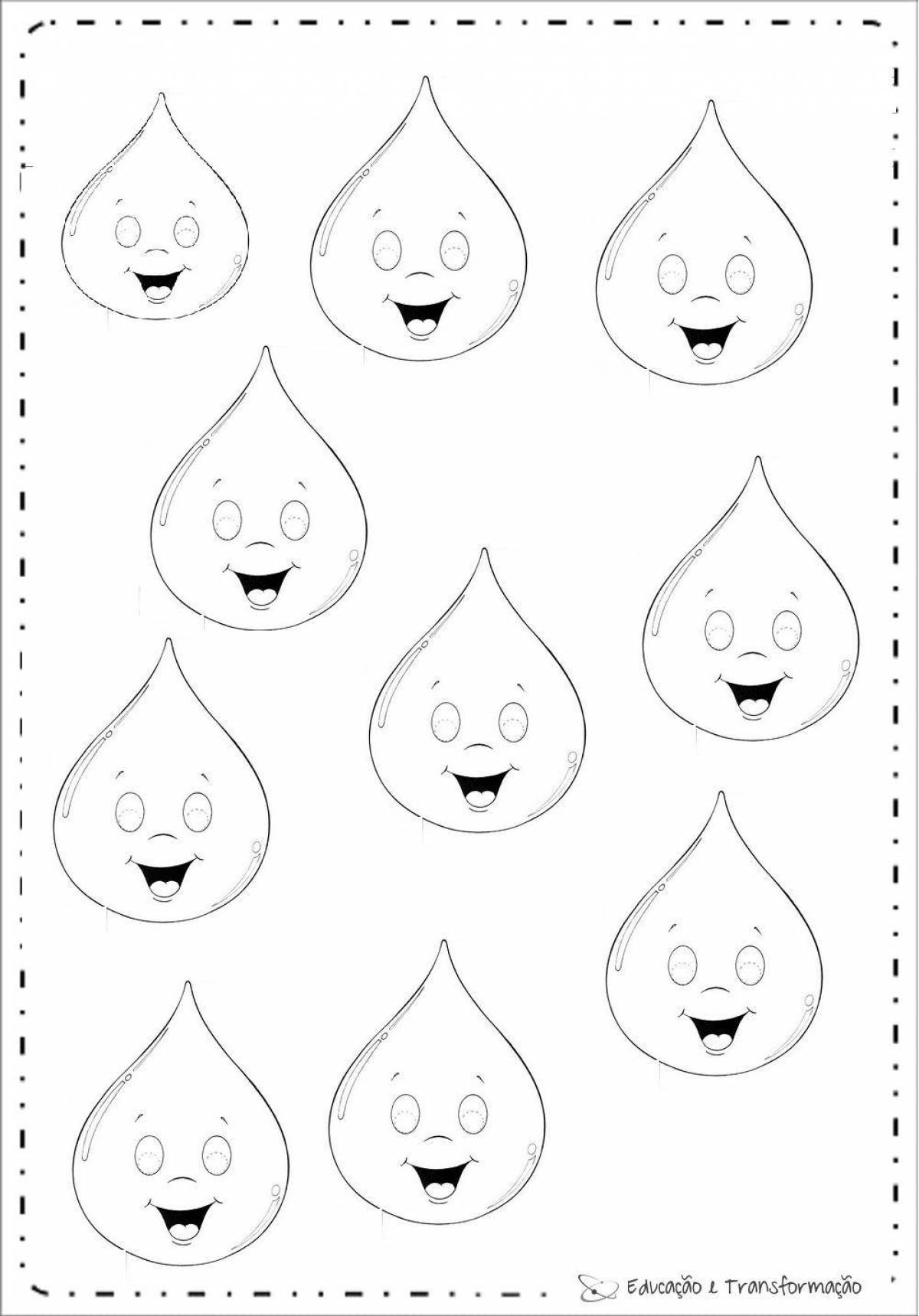 Joyful water drop coloring book for kids