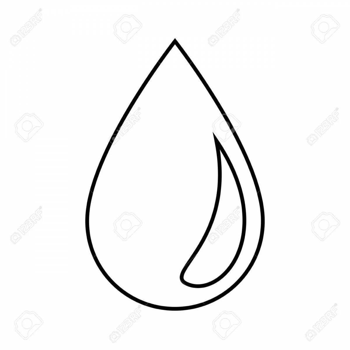 Rough water drop coloring page for kids