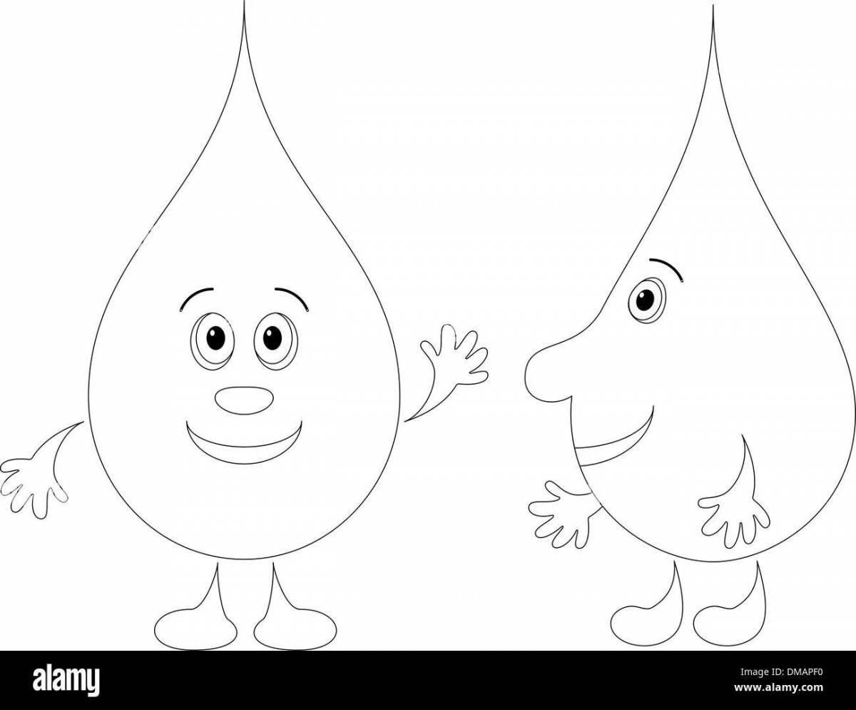 Раскраска Причудливая капля воды раскраска для детей