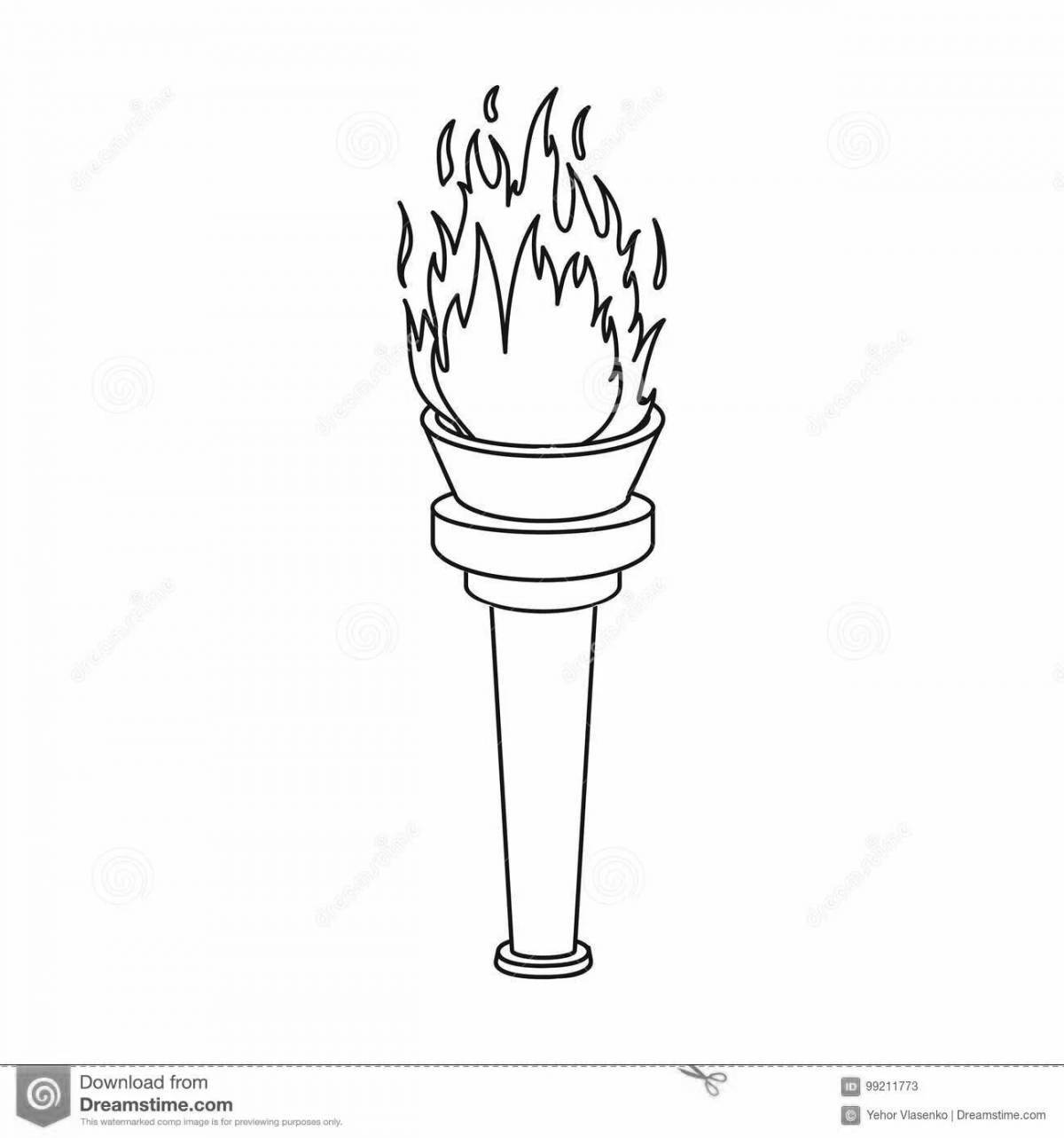 Playful torch coloring page for kids