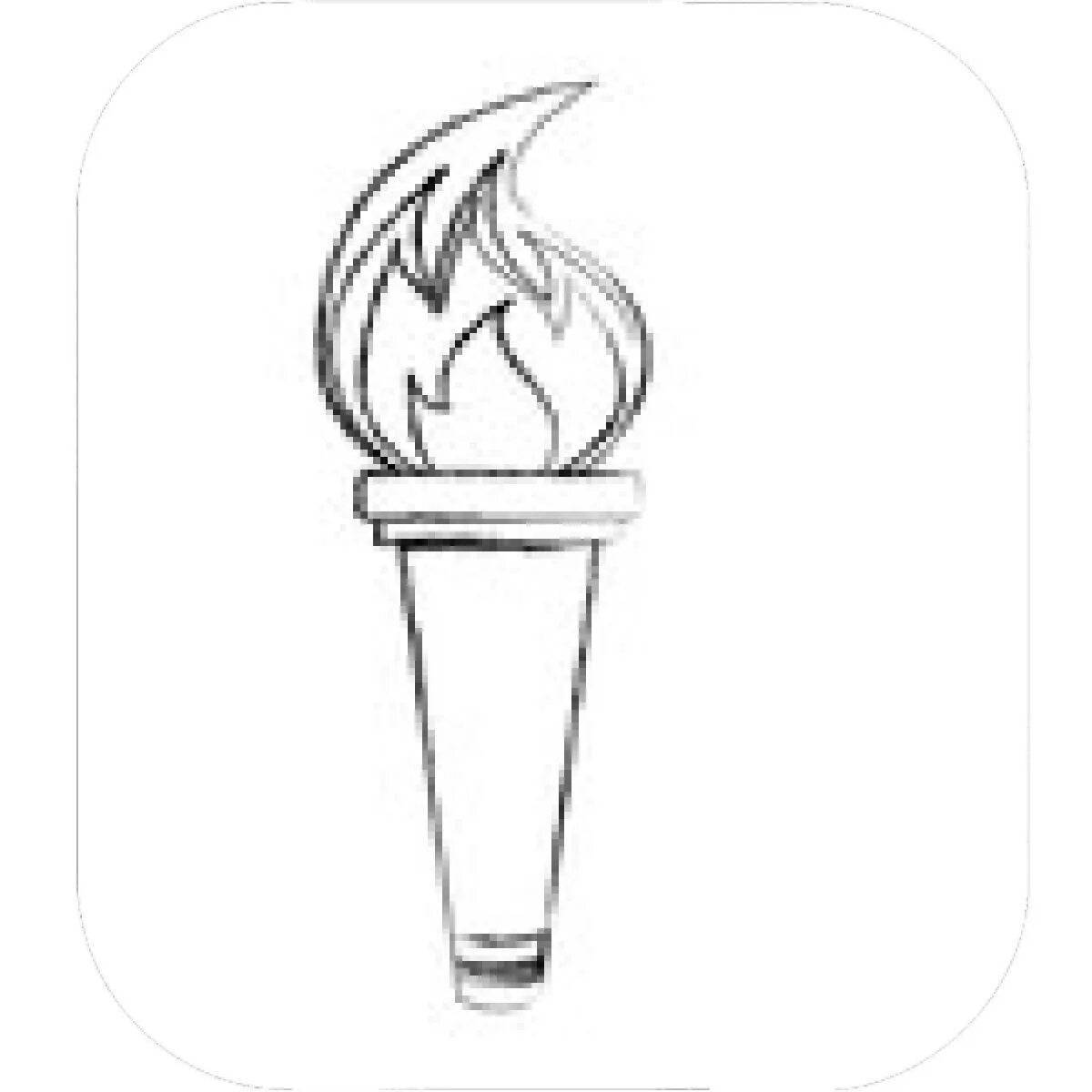 Coloring book shining torch for kids