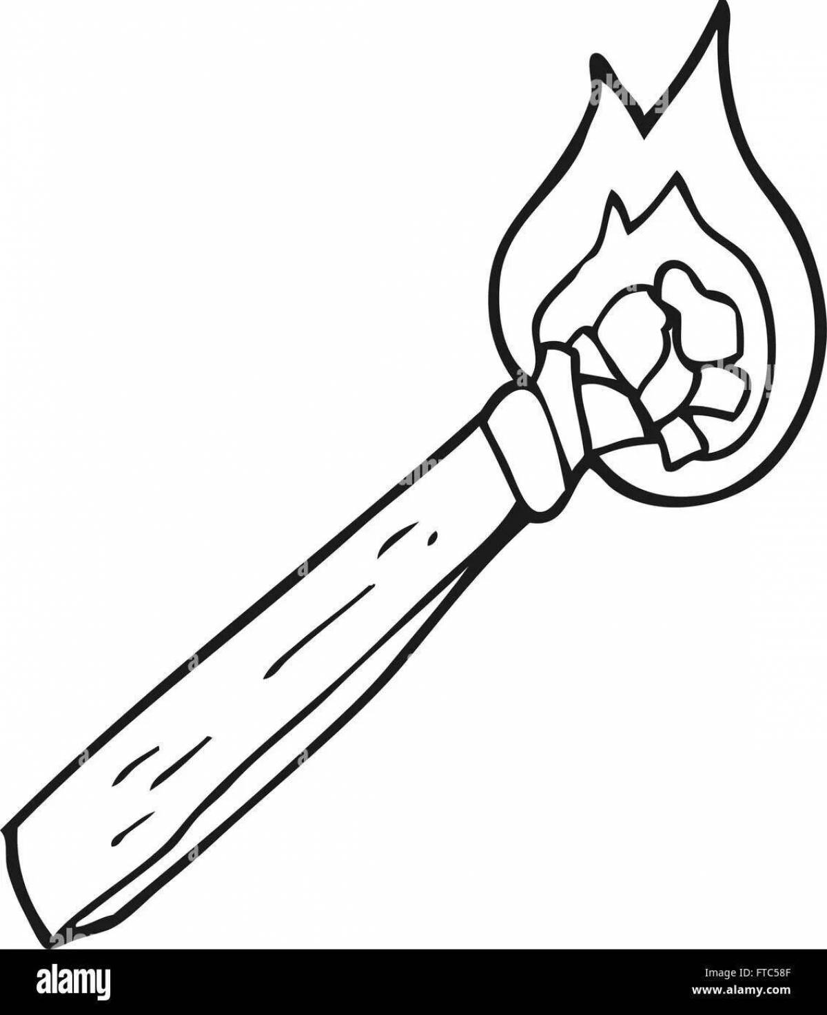 Glorious torch coloring page for kids
