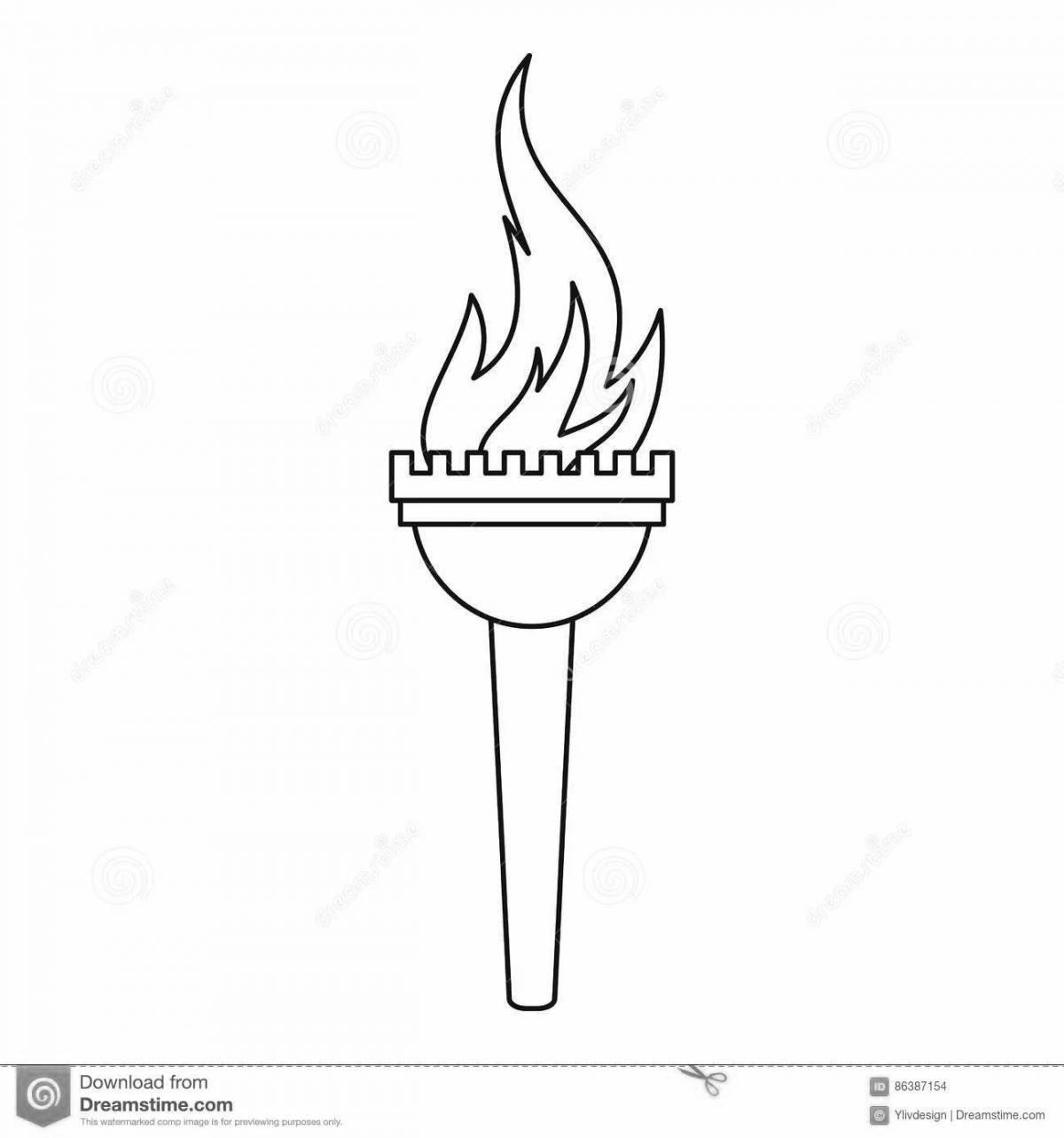 Dramatic torch coloring pages for kids