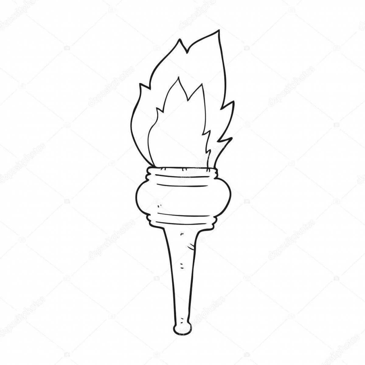 Adorable torch coloring page for kids