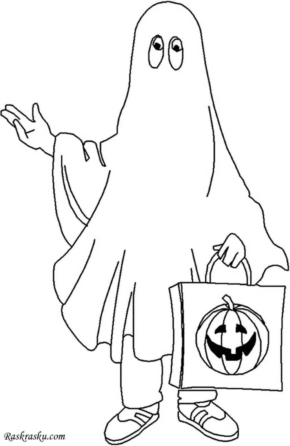 Spooky ghost coloring book for kids