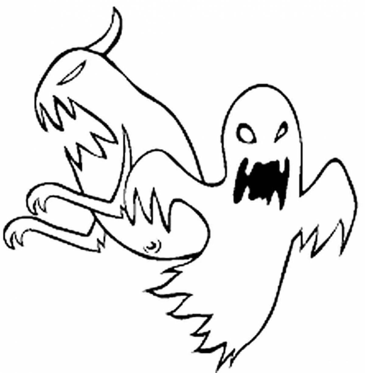 Nervous ghost coloring book for kids