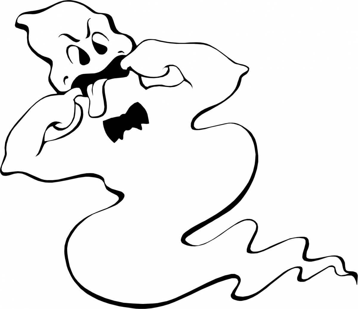 Fancy coloring ghost for kids