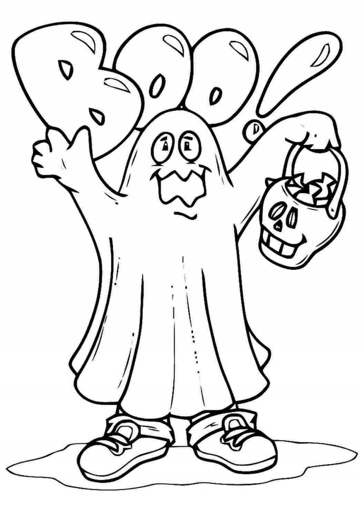 Mysterious ghost coloring book for kids