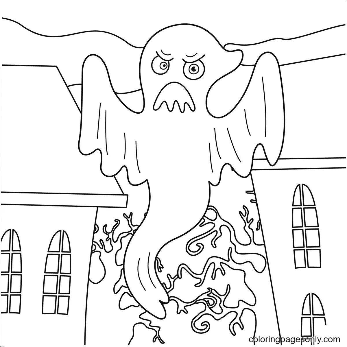 Fun ghost coloring for kids
