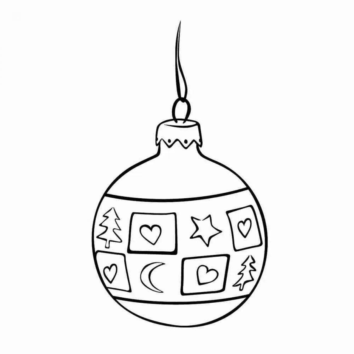 Coloring book magical christmas ball for kids