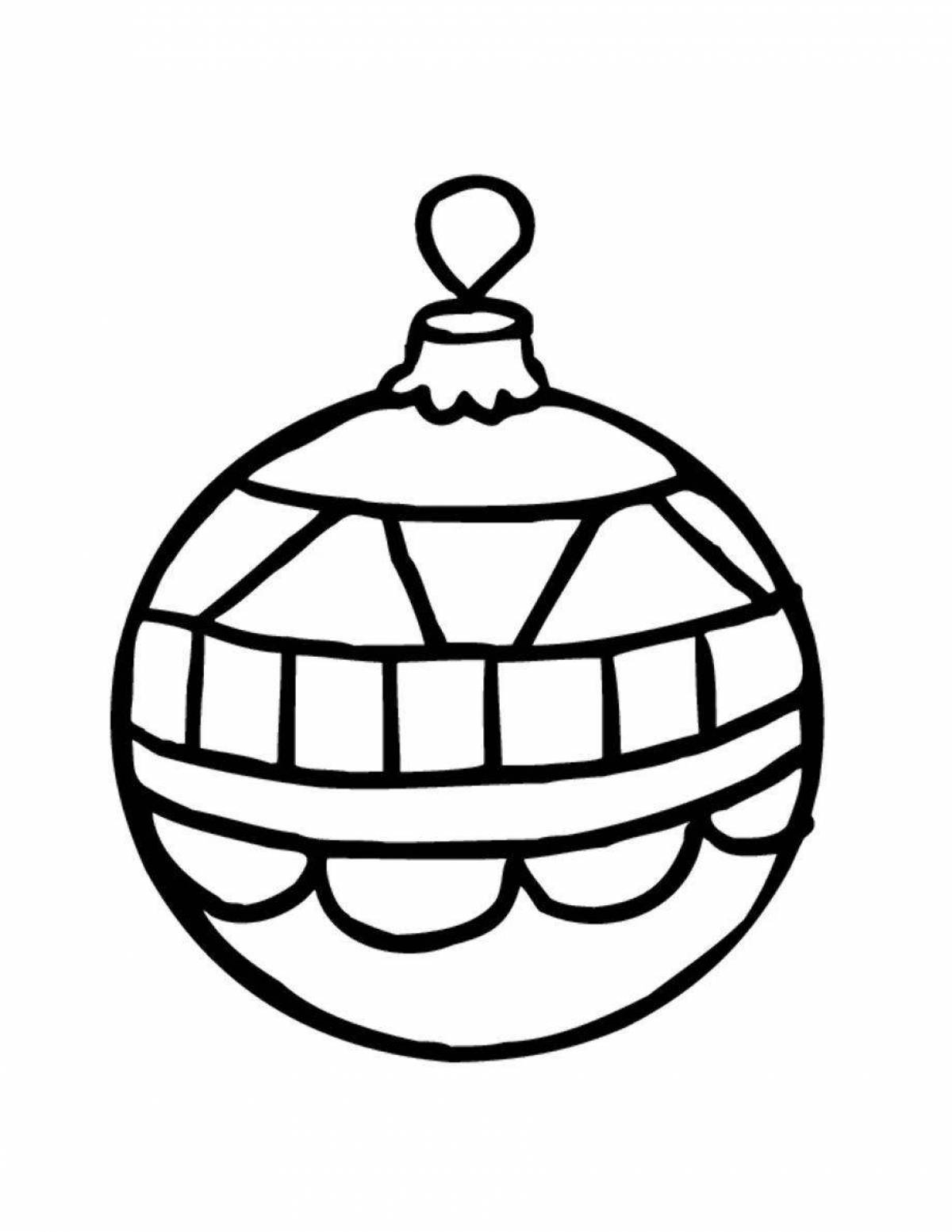 Раскраска блестящий рождественский шар для детей