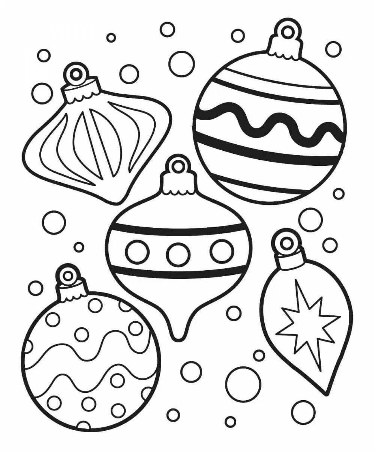 Sparkling Christmas ball coloring book for kids
