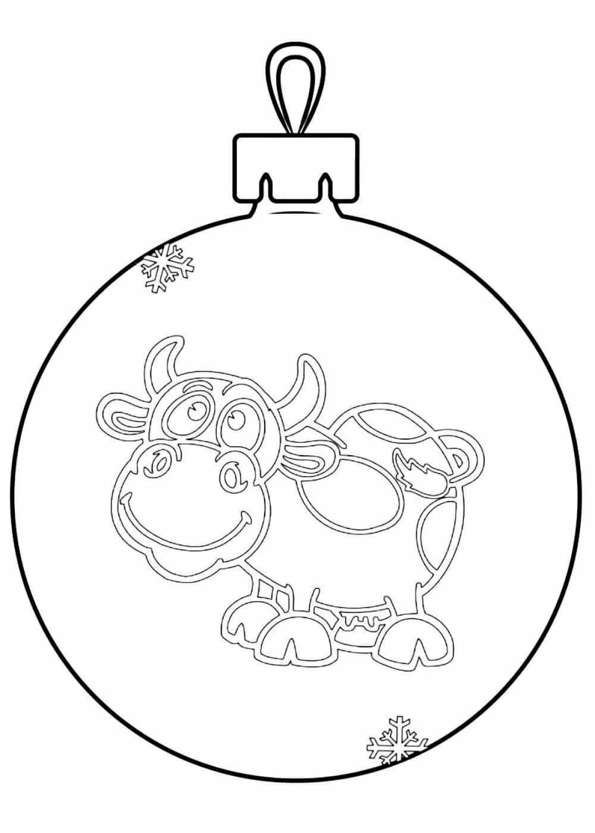 Gorgeous Christmas ball coloring page for kids