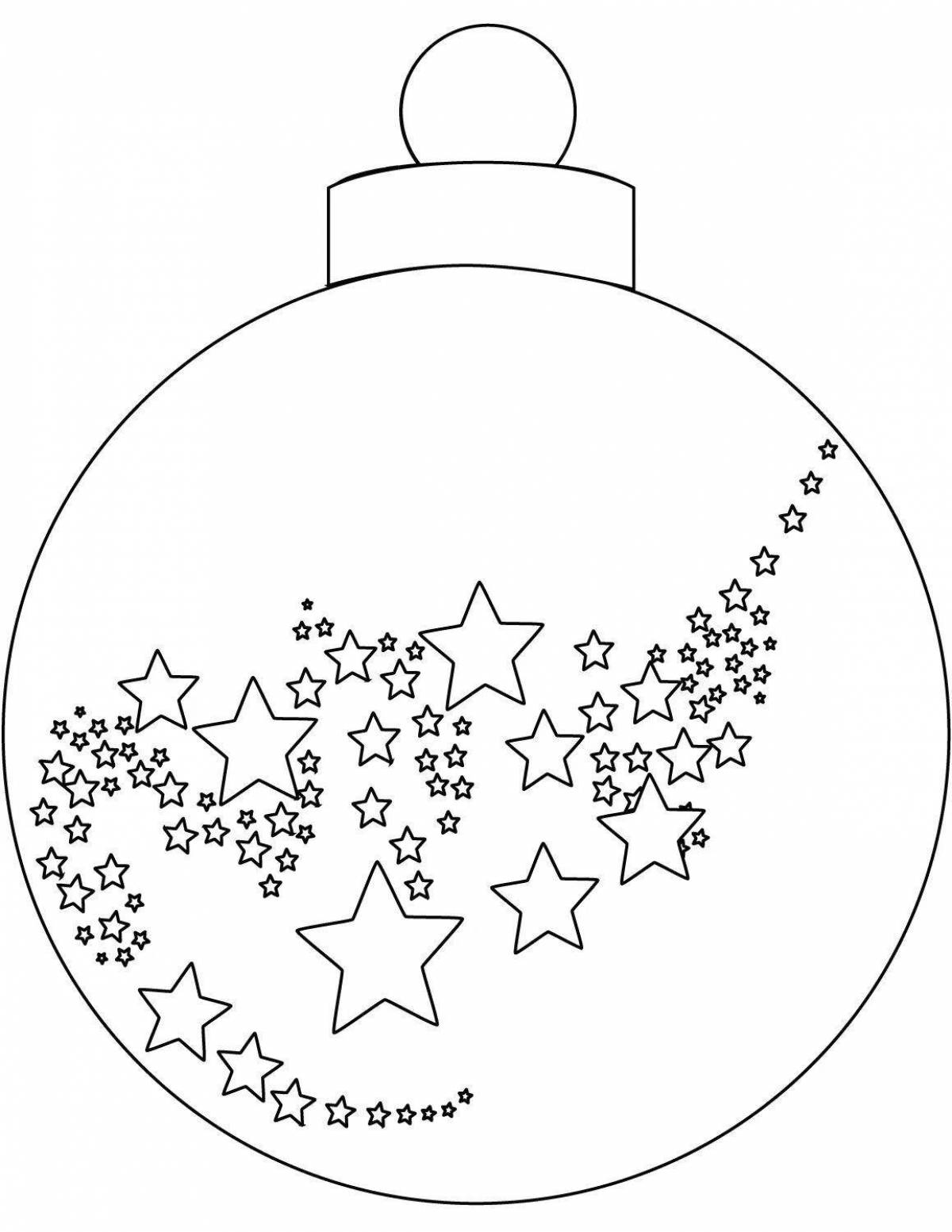 Fancy coloring christmas ball for kids