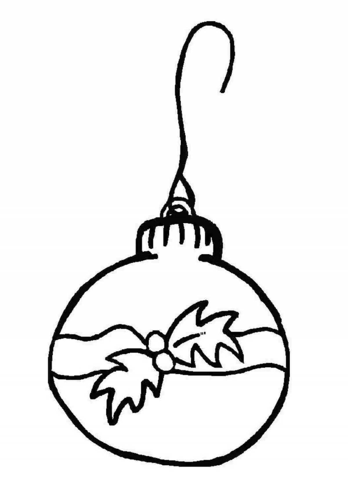 Чудесный рождественский шар раскраски для детей