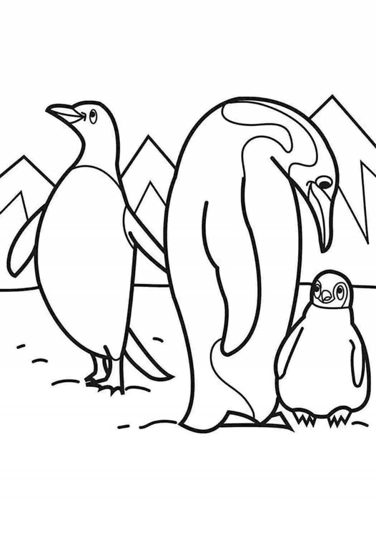 Amazing animals of Antarctica coloring pages for kids