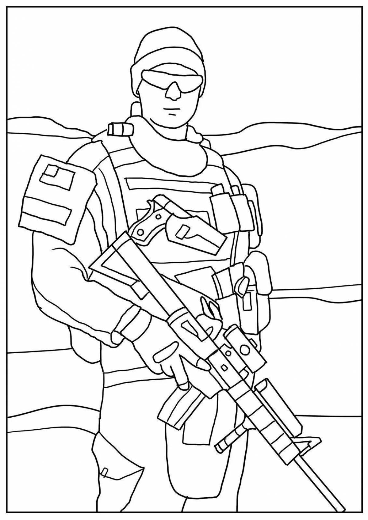 Adorable military profession coloring book for kids