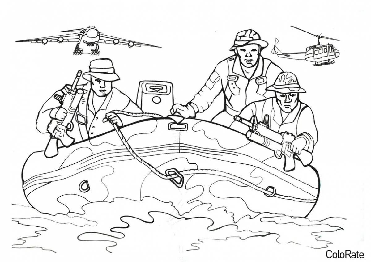 Amazing military profession coloring book for kids