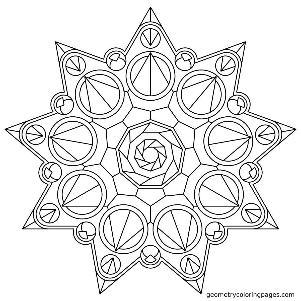 Creative geometric coloring page for kids