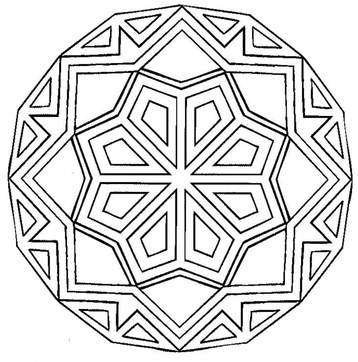 Geometric coloring pages for kids