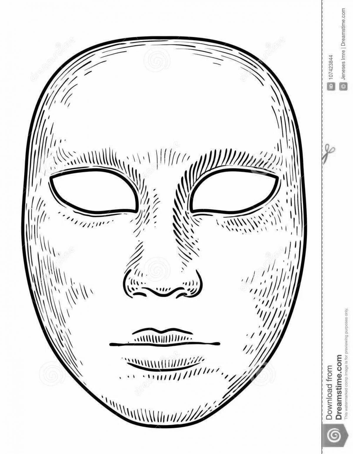 Coloring sheet colorful face mask