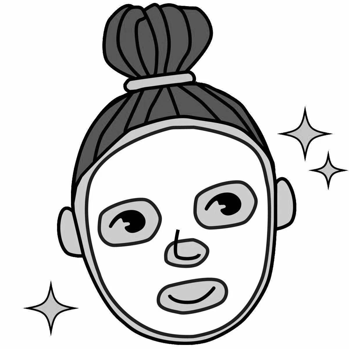 Coloring sheet bright fabric face mask