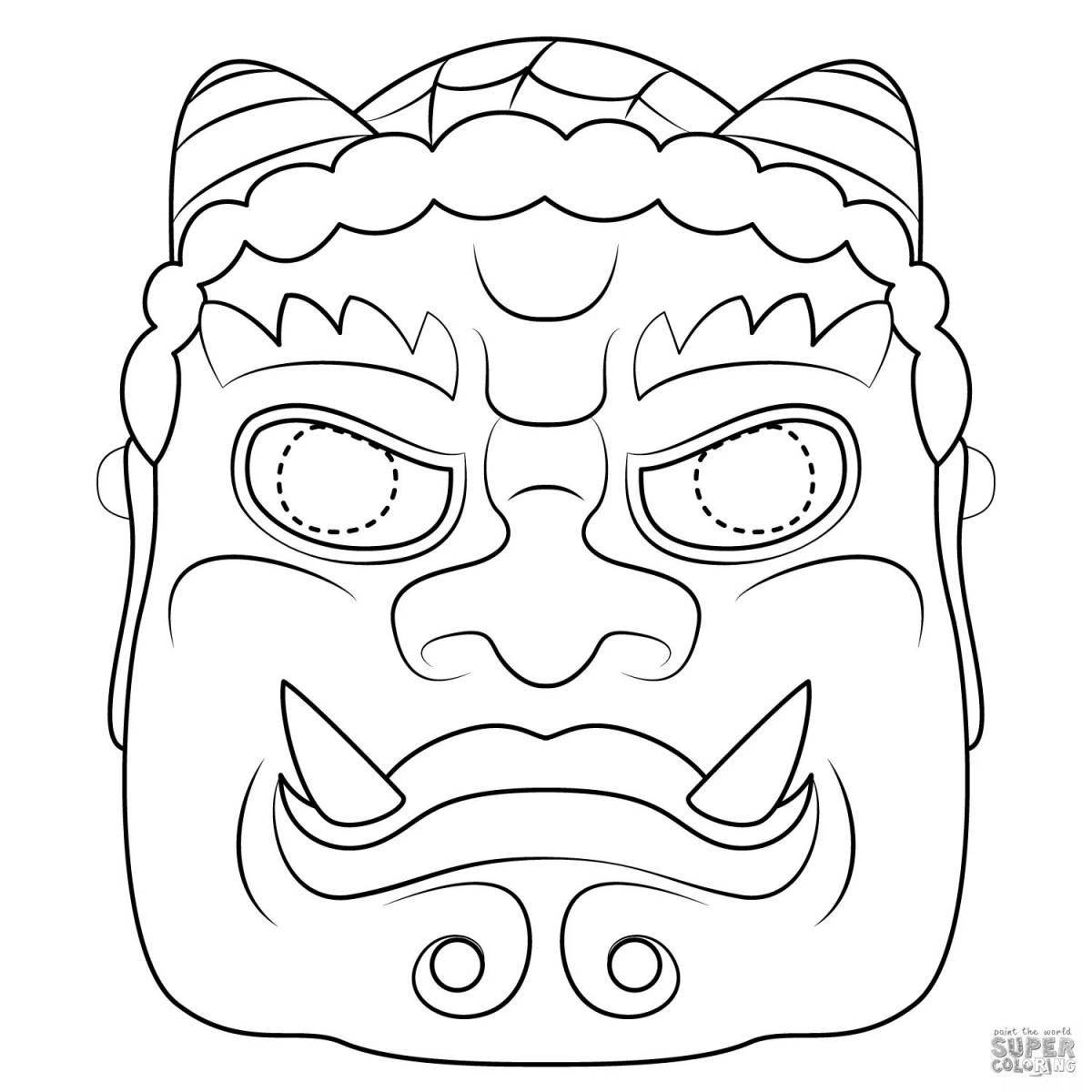Glowing fabric face mask coloring page