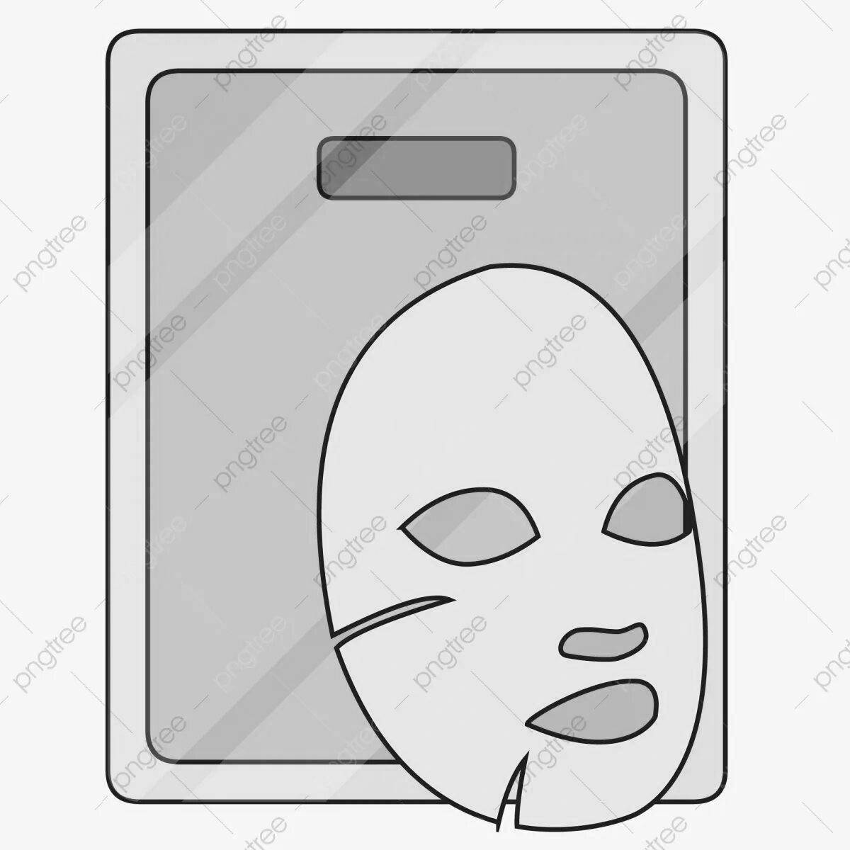 Imaginative fabric face mask coloring page