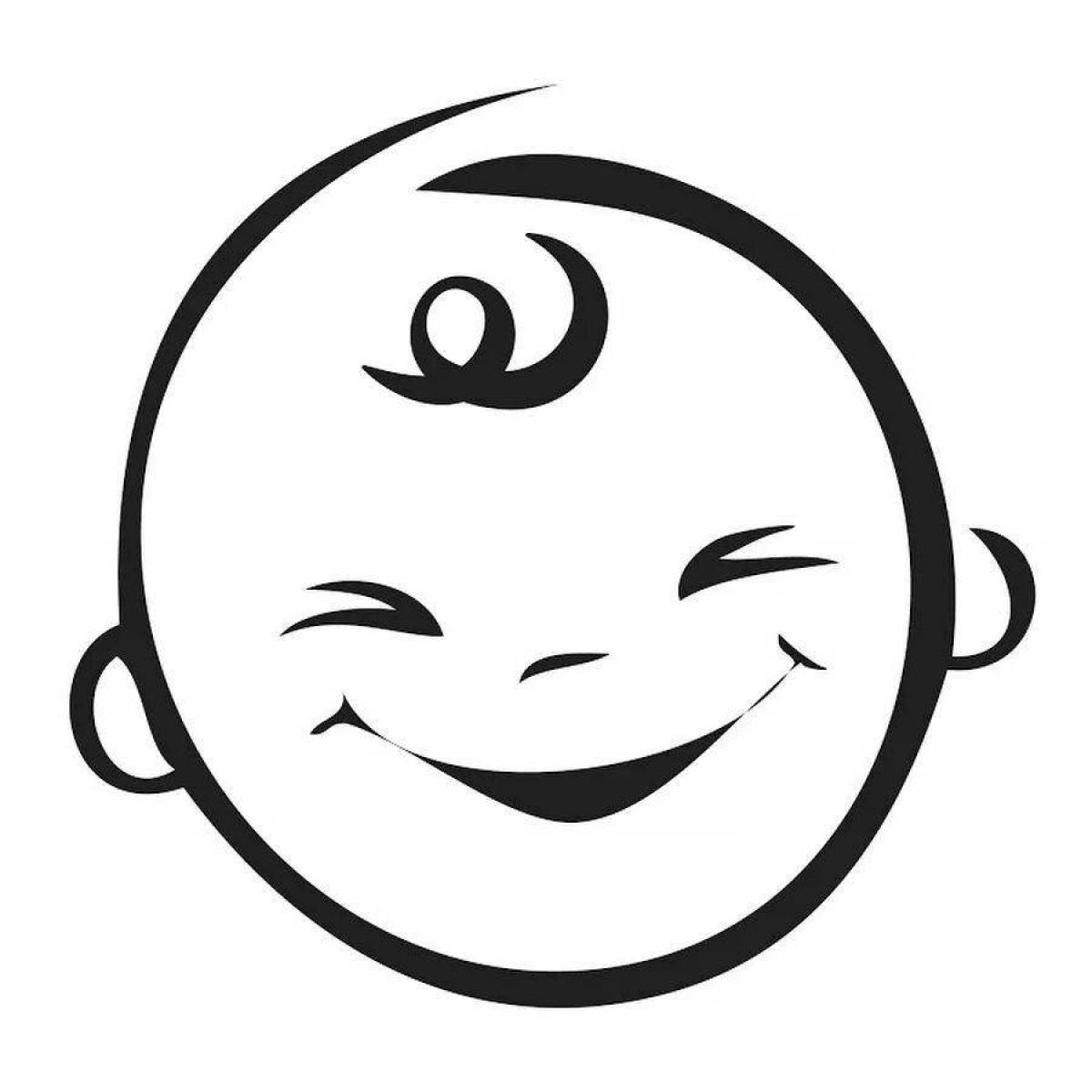 Photo Excited smile coloring book for kids