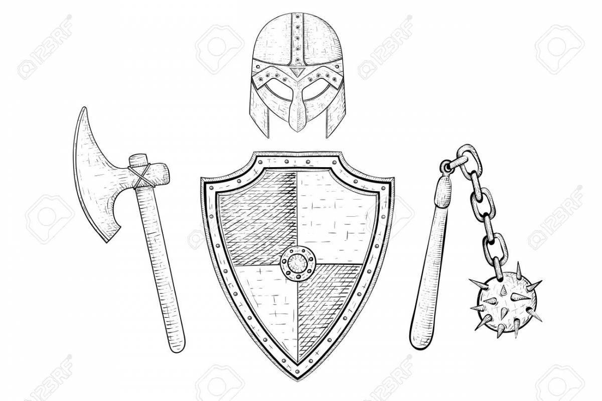 Fabulous Hero Shield Coloring Page for Babies