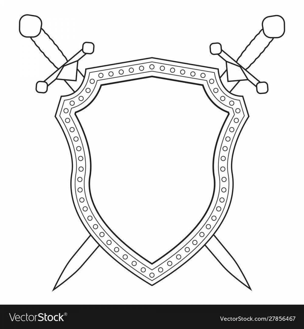 Amazing Hero Shield coloring page for kids