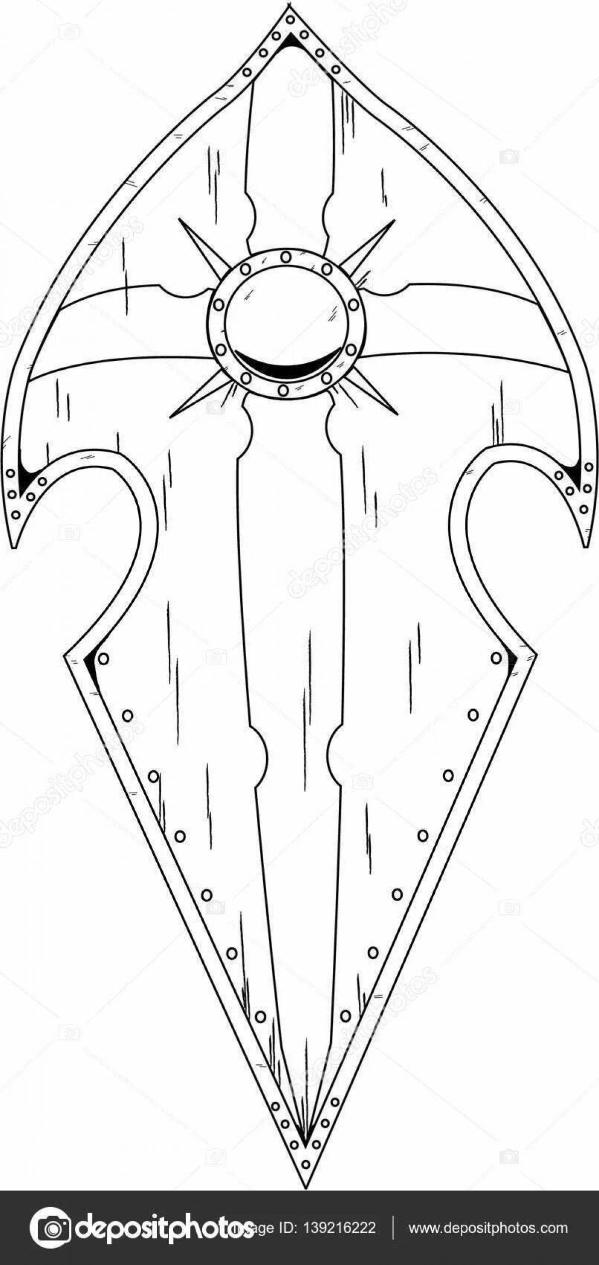 Wonderful Hero Shield Coloring Page for Preschoolers