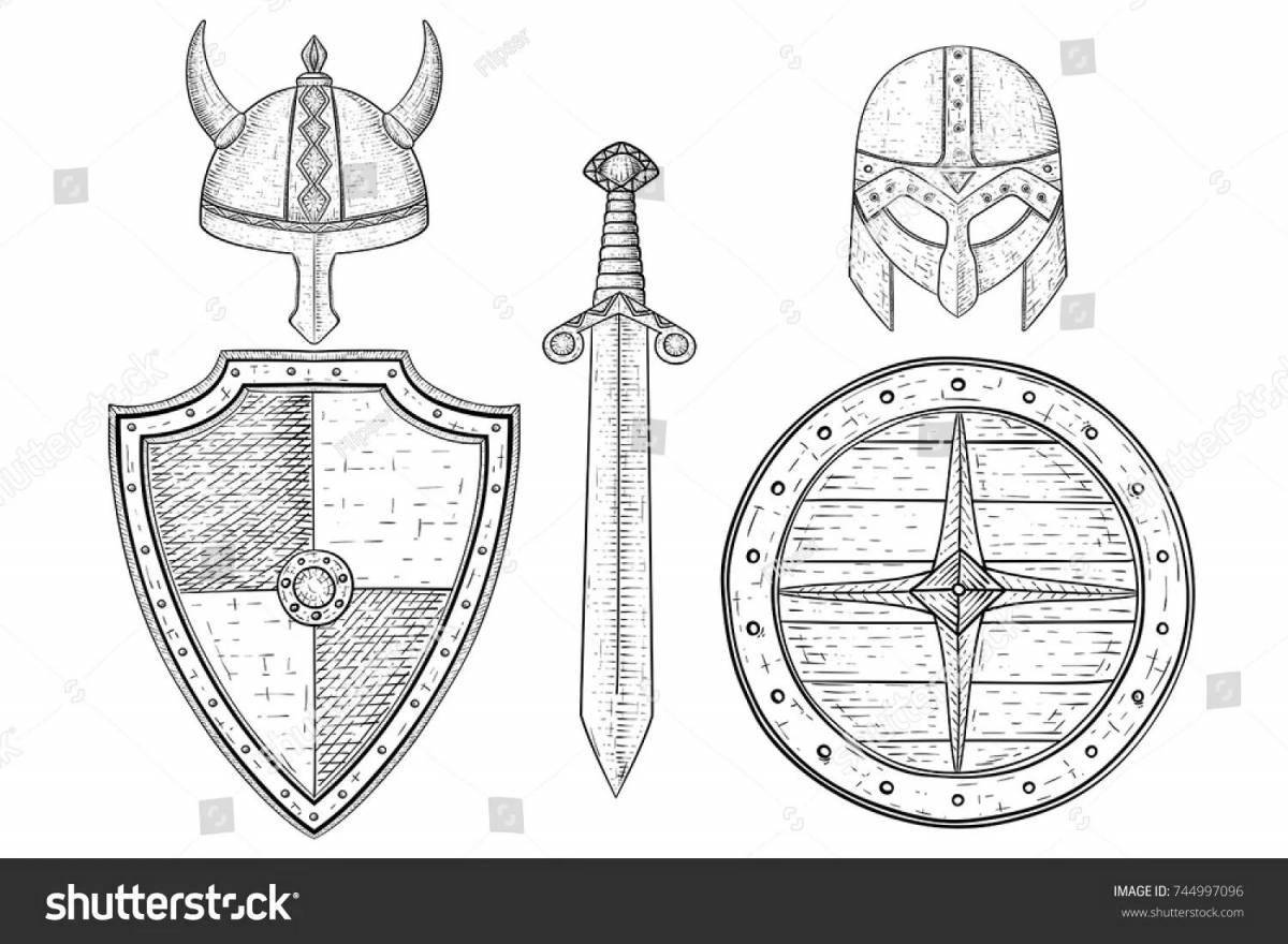 Eminent Hero Shield Coloring Page for Kids