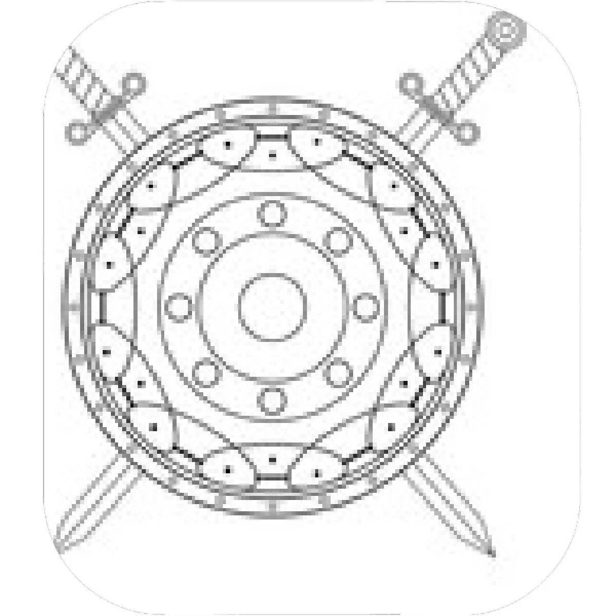 Flawless Hero Shield Coloring Page for Kids