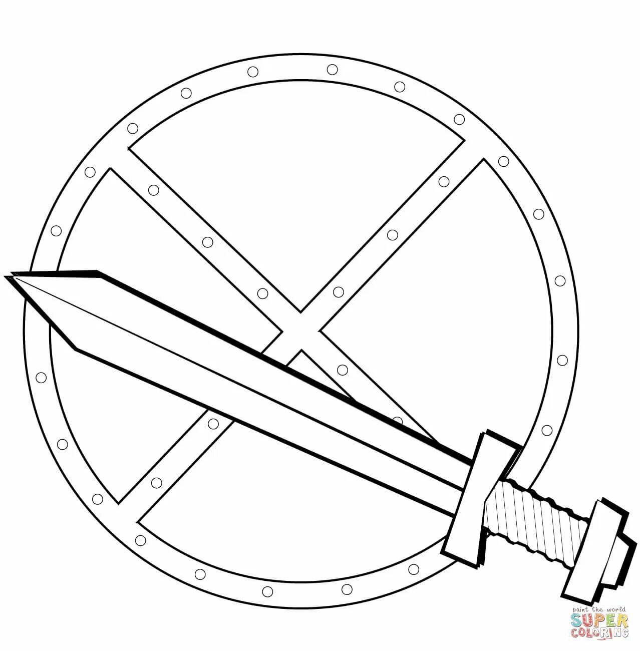 Glimmering Shield Baby Coloring Page