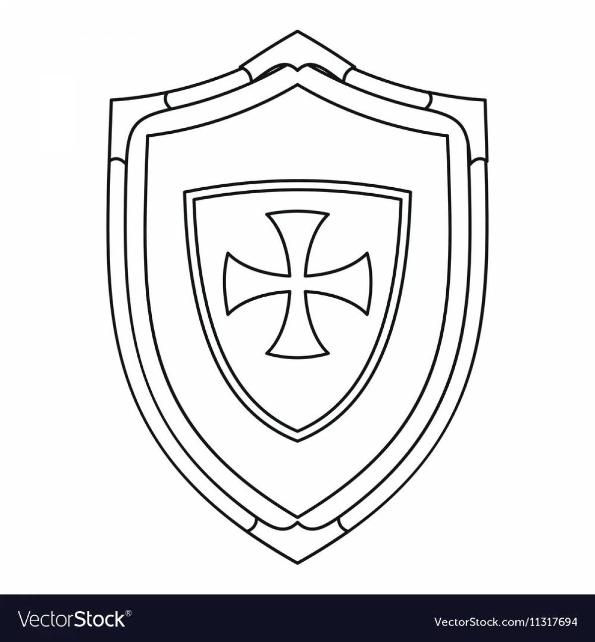 Glowing Hero Shield Coloring Page for Toddlers