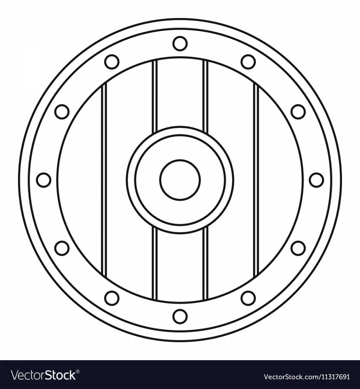 Colorful Hero Shield Coloring Page for Toddlers
